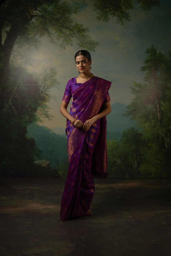 Banarasi Silk Wine Saree