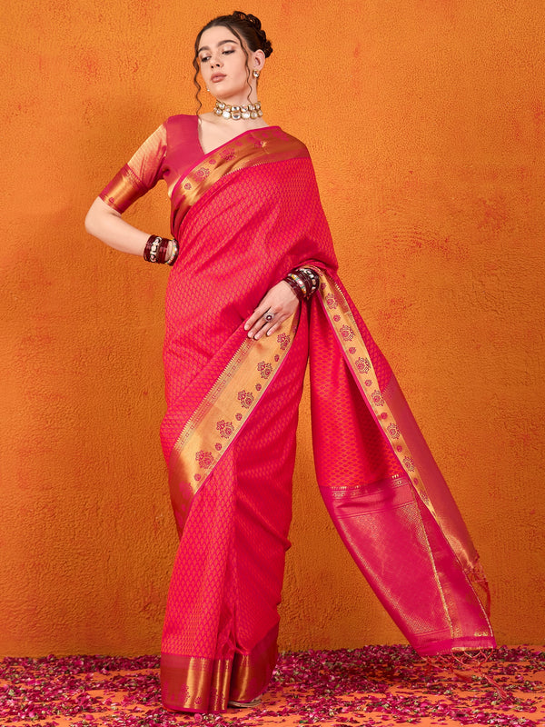 Banarasi Satin Silk Orange Saree