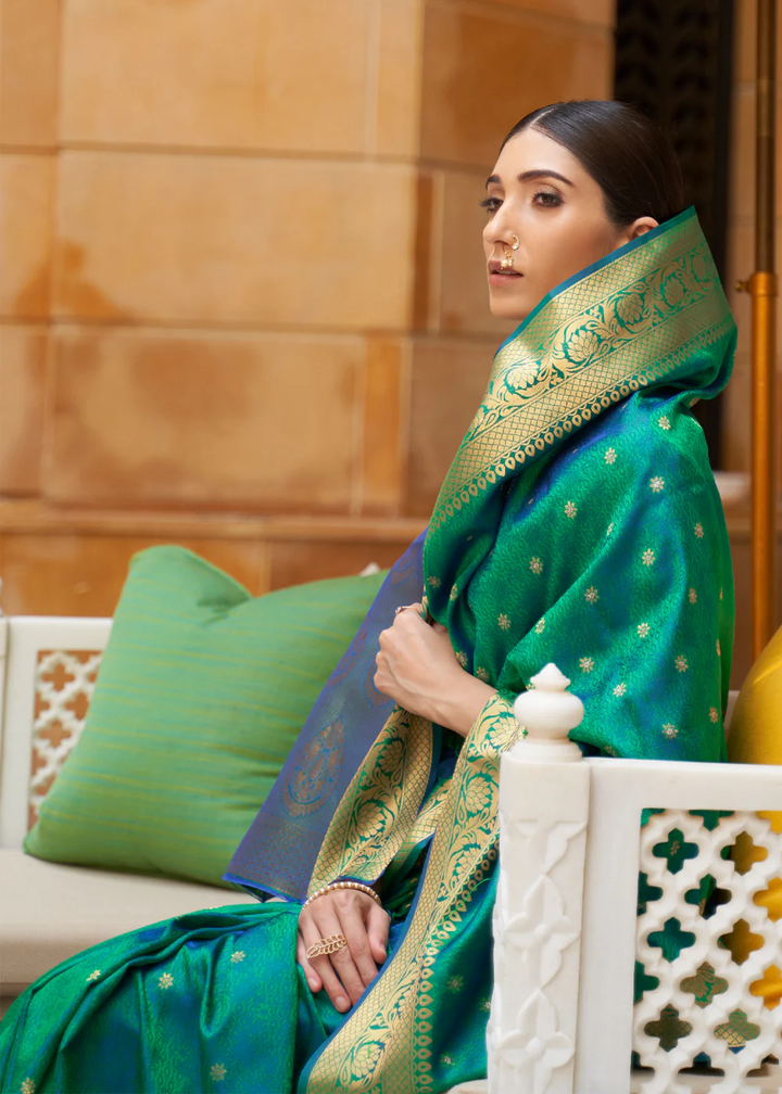 Banarasi Satin Silk Green Saree