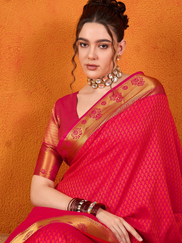 Banarasi Satin Silk Orange Saree