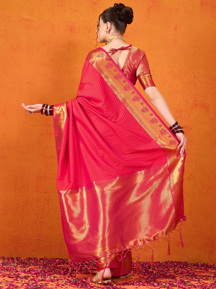 Banarasi Satin Silk Orange Saree