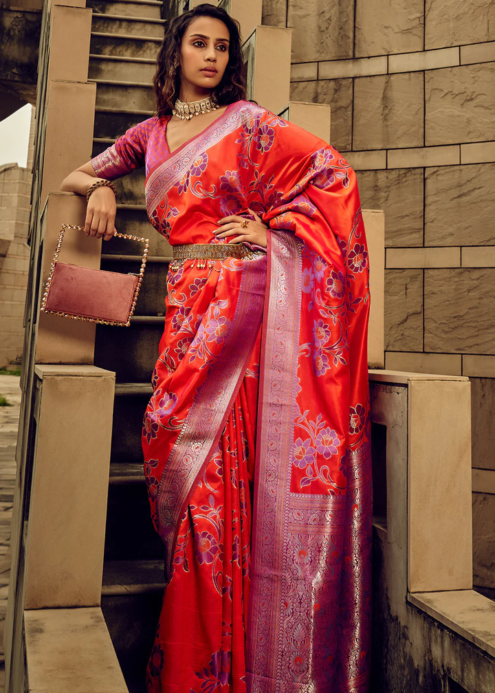 Banarasi Satin Silk Rani Saree