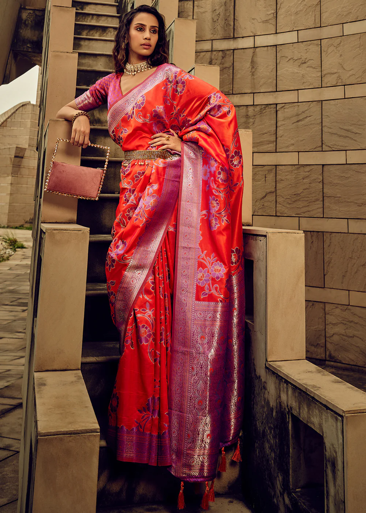 Banarasi Satin Silk Rani Saree