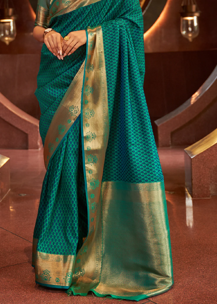 Elegant Banarasi Silk Blue Saree