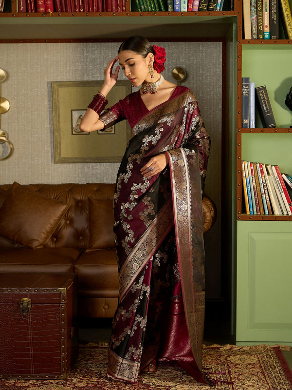 Ethereal Purple Banarasi Silk Saree