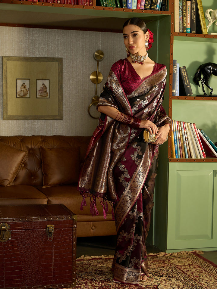 Ethereal Purple Banarasi Silk Saree