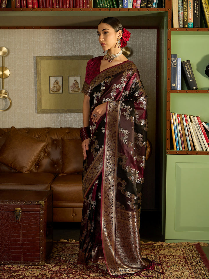 Ethereal Purple Banarasi Silk Saree