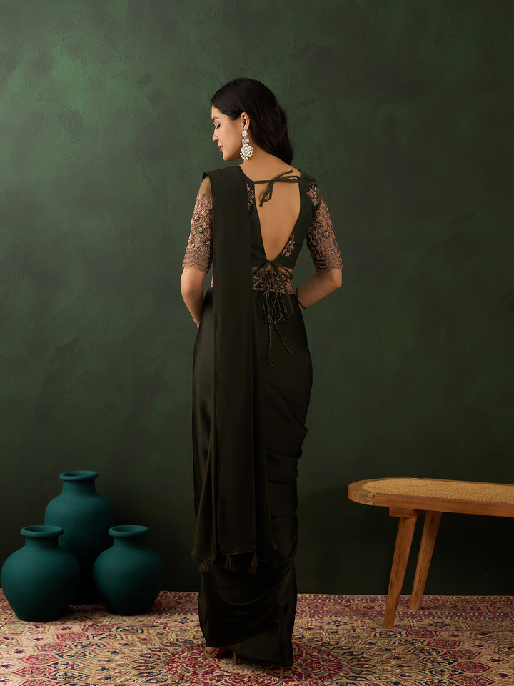 Green Belt Sari For Wedding