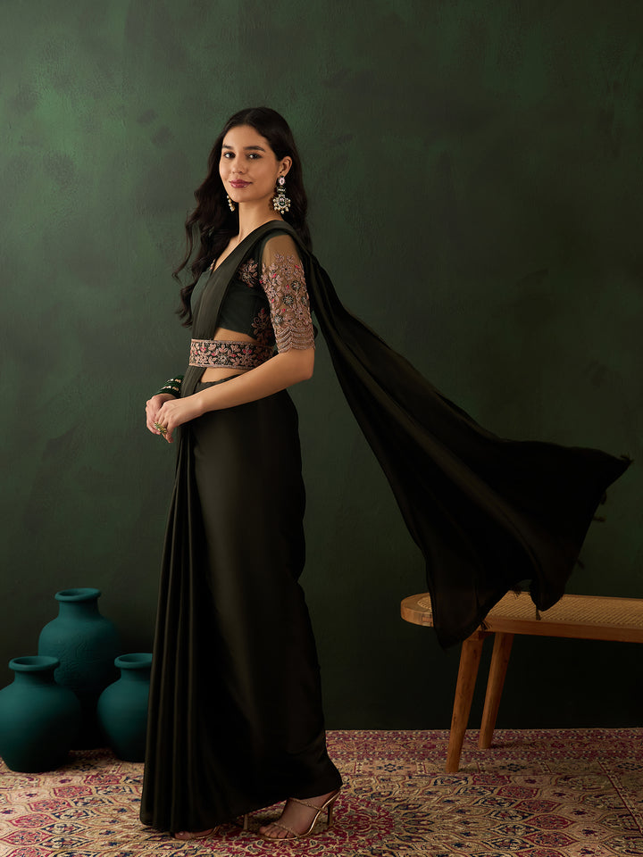 Green Belt Sari For Wedding