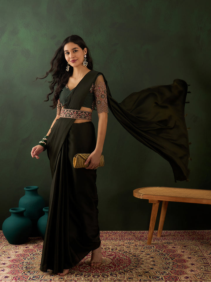 Green Belt Sari For Wedding