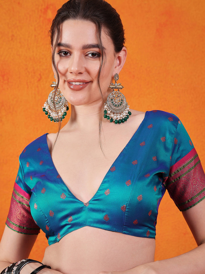 Heritage Paithani Delight In Firozi