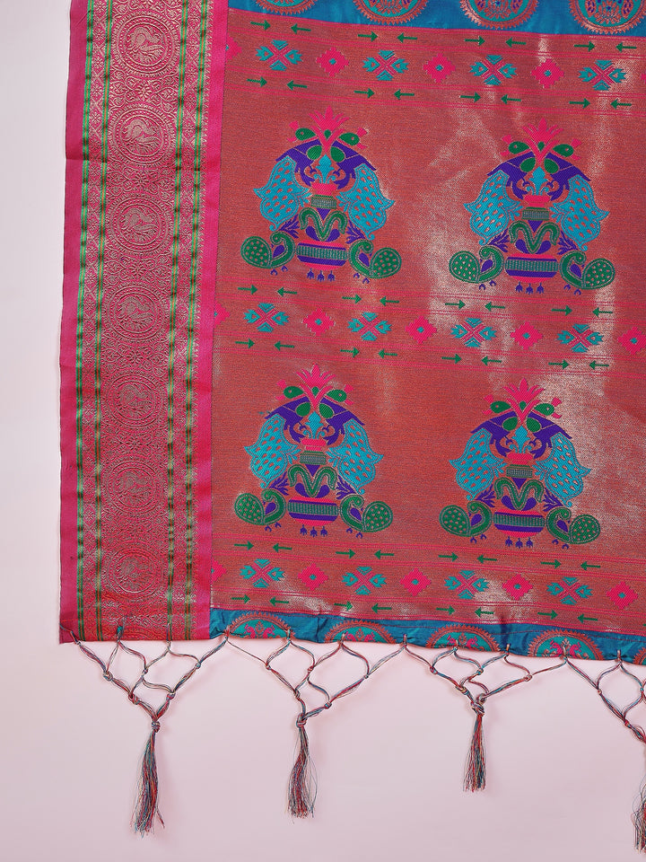 Heritage Paithani Delight In Firozi