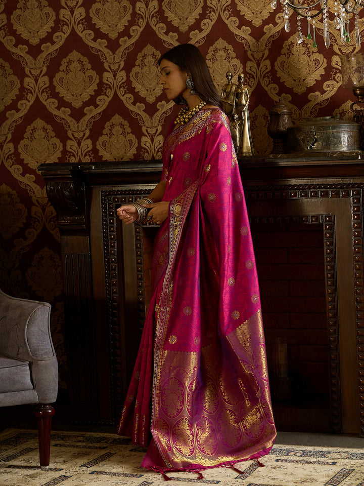 Intricate Purple Banarasi Silk Saree