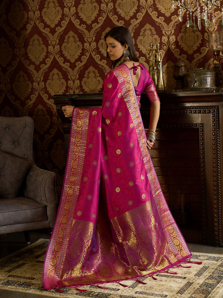 Intricate Purple Banarasi Silk Saree