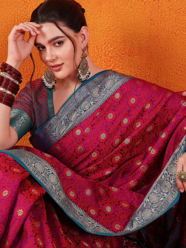 Jamevar Silk Rani Saree