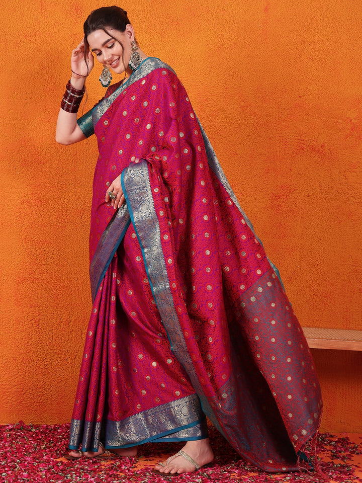 Jamevar Silk Rani Saree