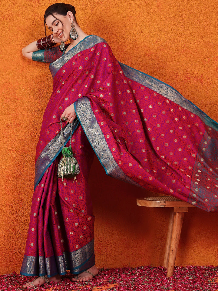 Jamevar Silk Rani Saree