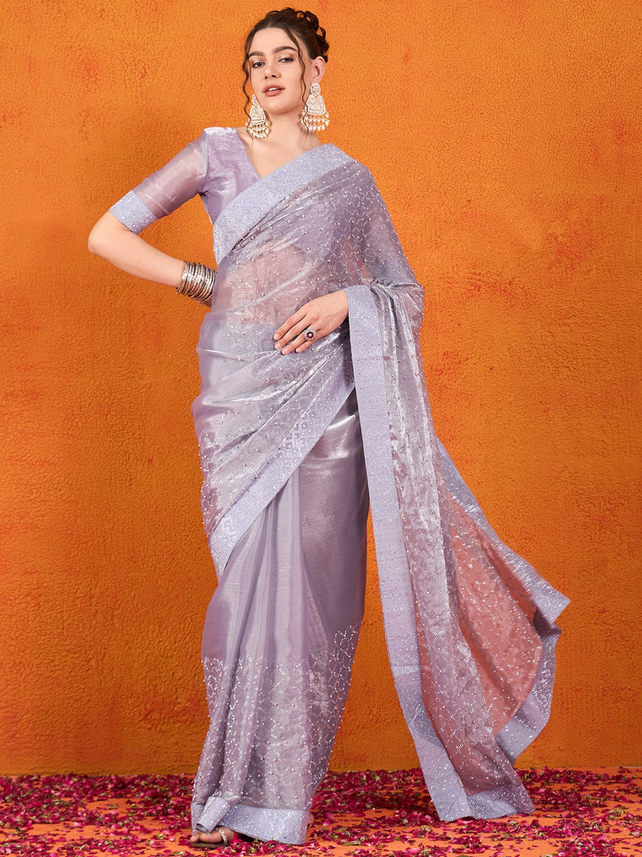 Jimmy Choo Silk Lavender Saree