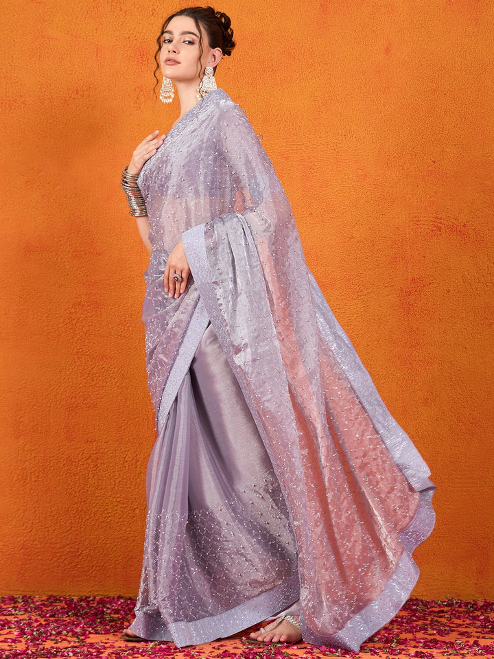 Jimmy Choo Silk Lavender Saree