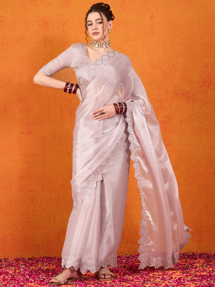 Jimmy Choo Silk Lavender Saree