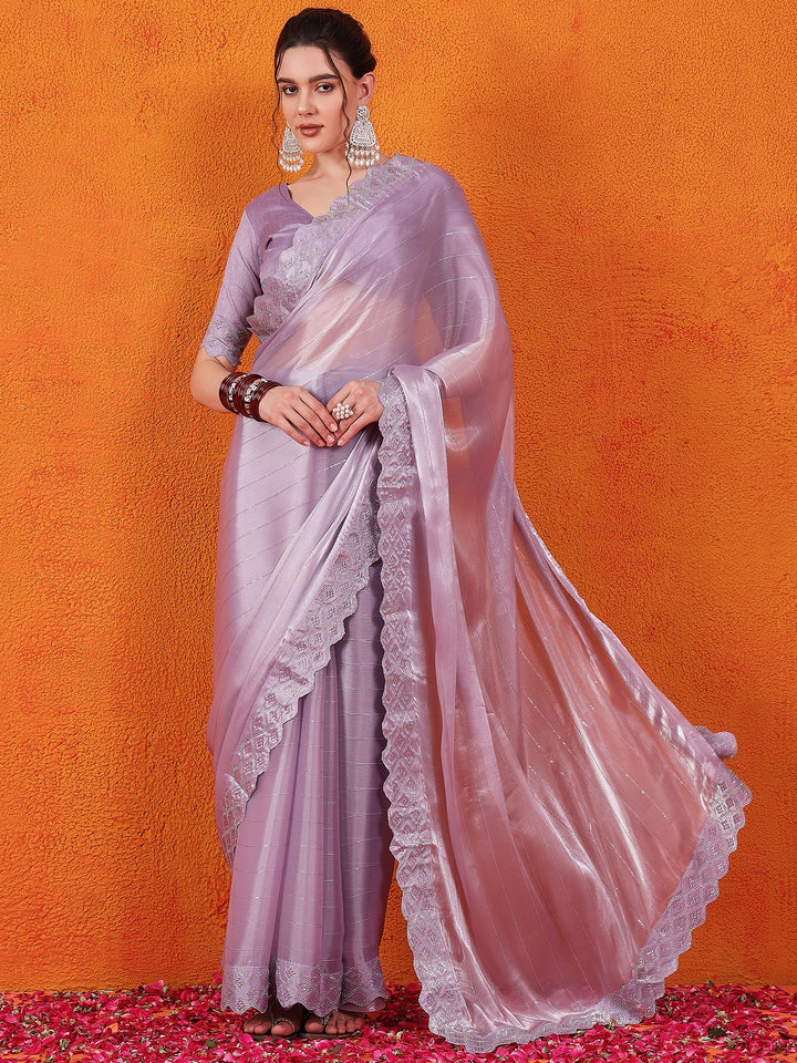 Jimmy Choo Silk Lavender Saree