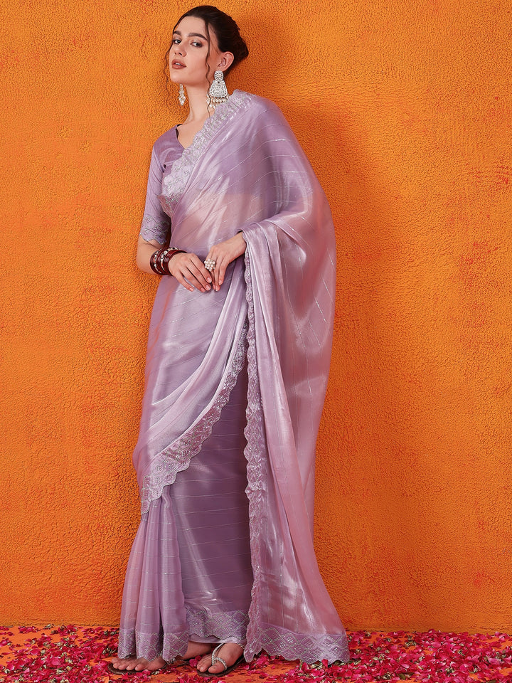 Jimmy Choo Silk Lavender Saree