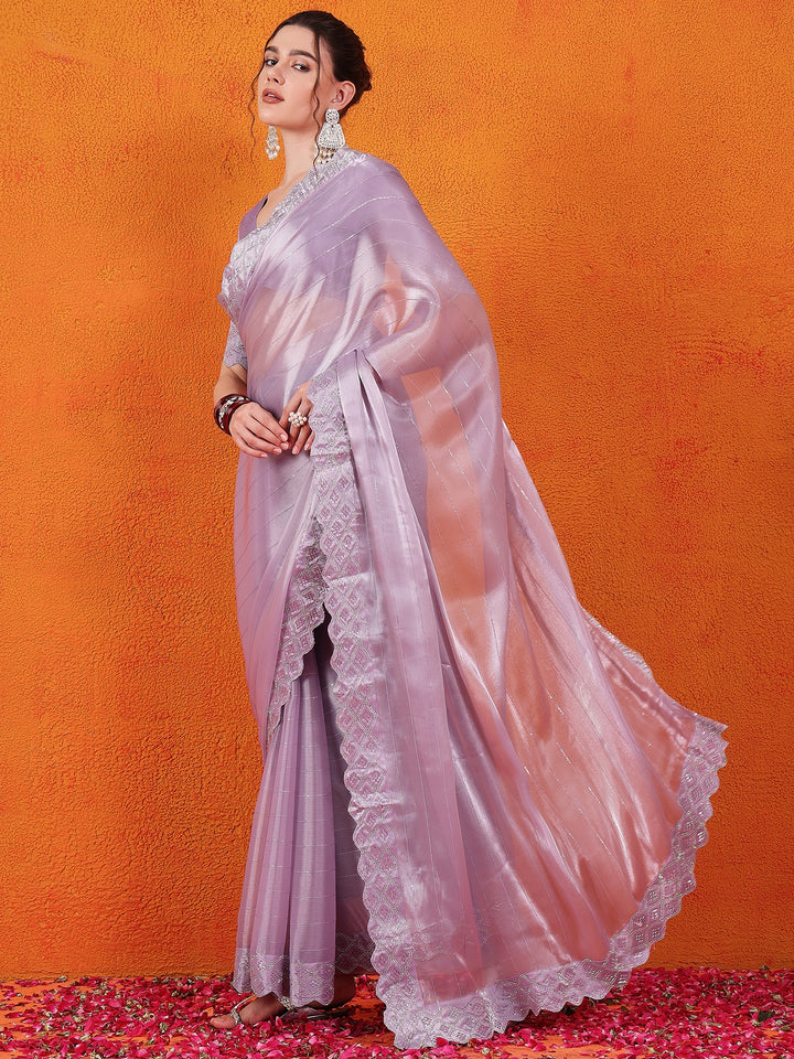 Jimmy Choo Silk Lavender Saree