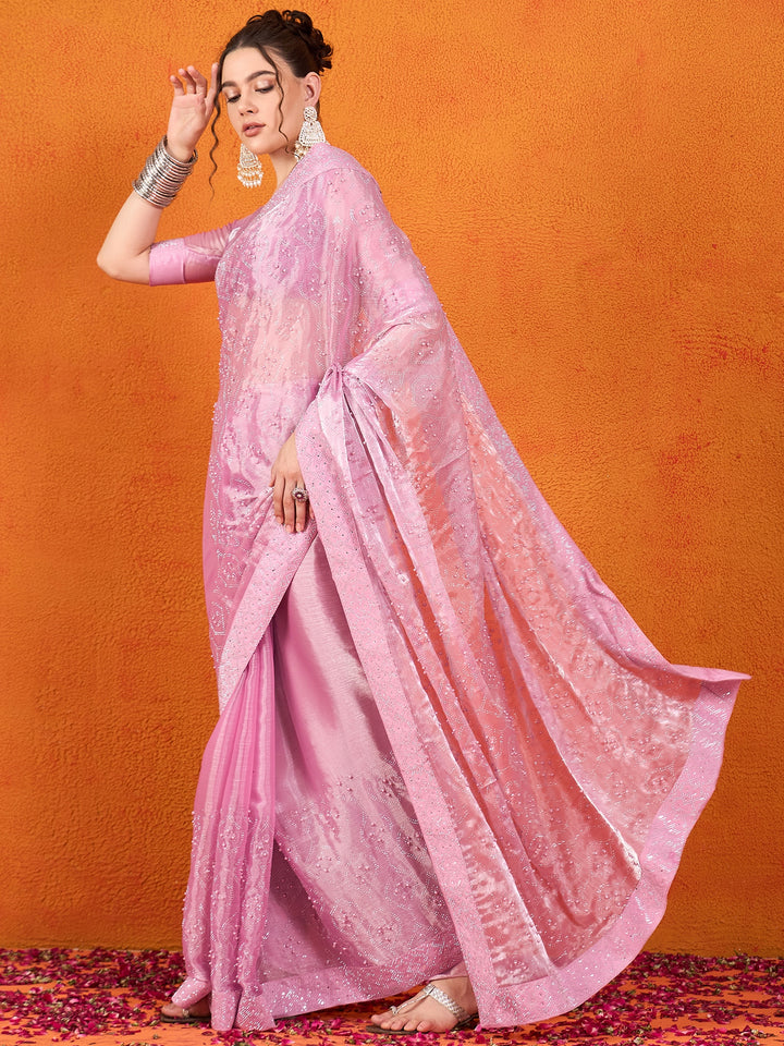 Jimmy Choo Silk Pink Saree