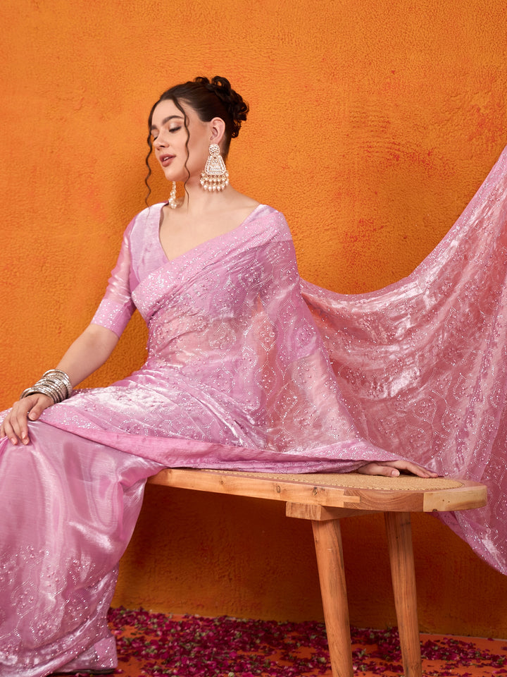 Jimmy Choo Silk Pink Saree