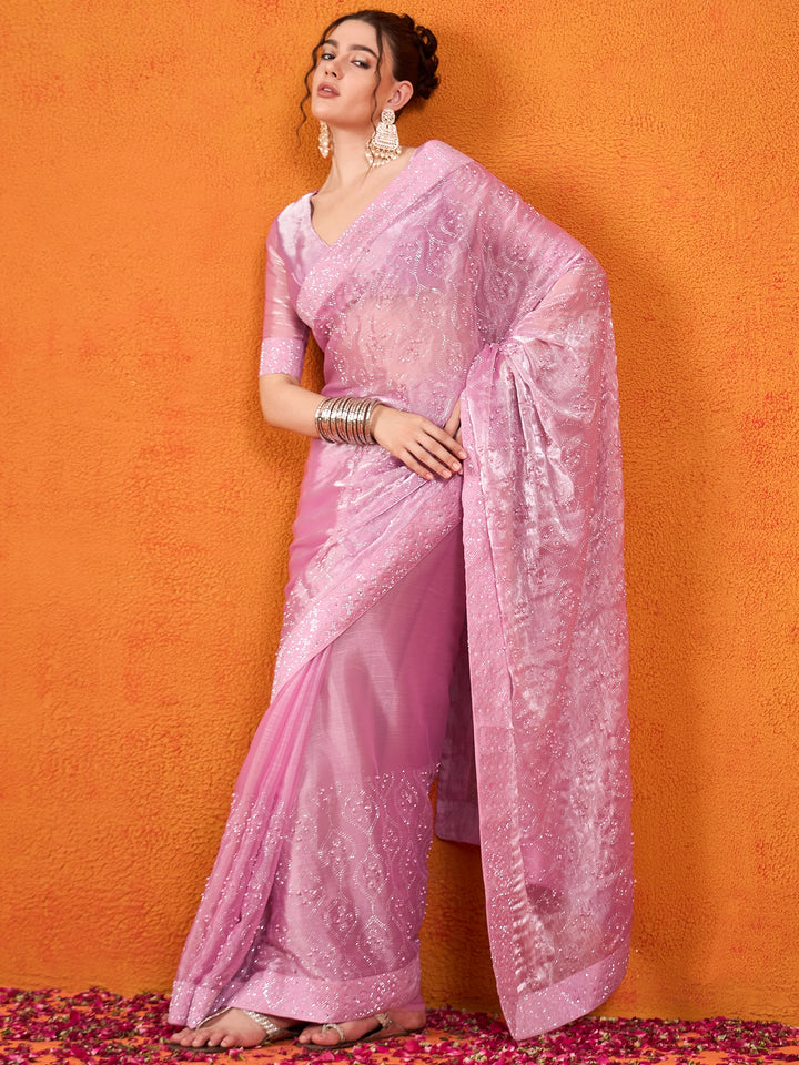 Jimmy Choo Silk Pink Saree