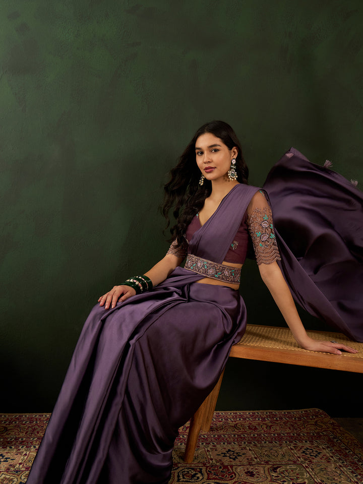 Lavendar Belt Sari For Wedding
