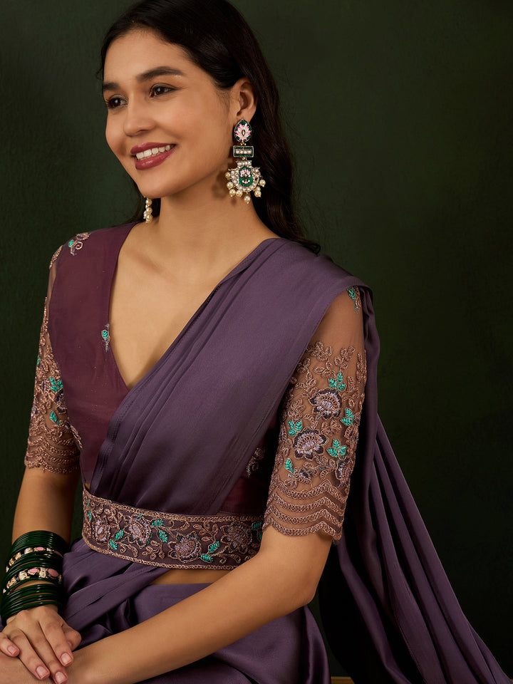 Lavendar Belt Sari For Wedding