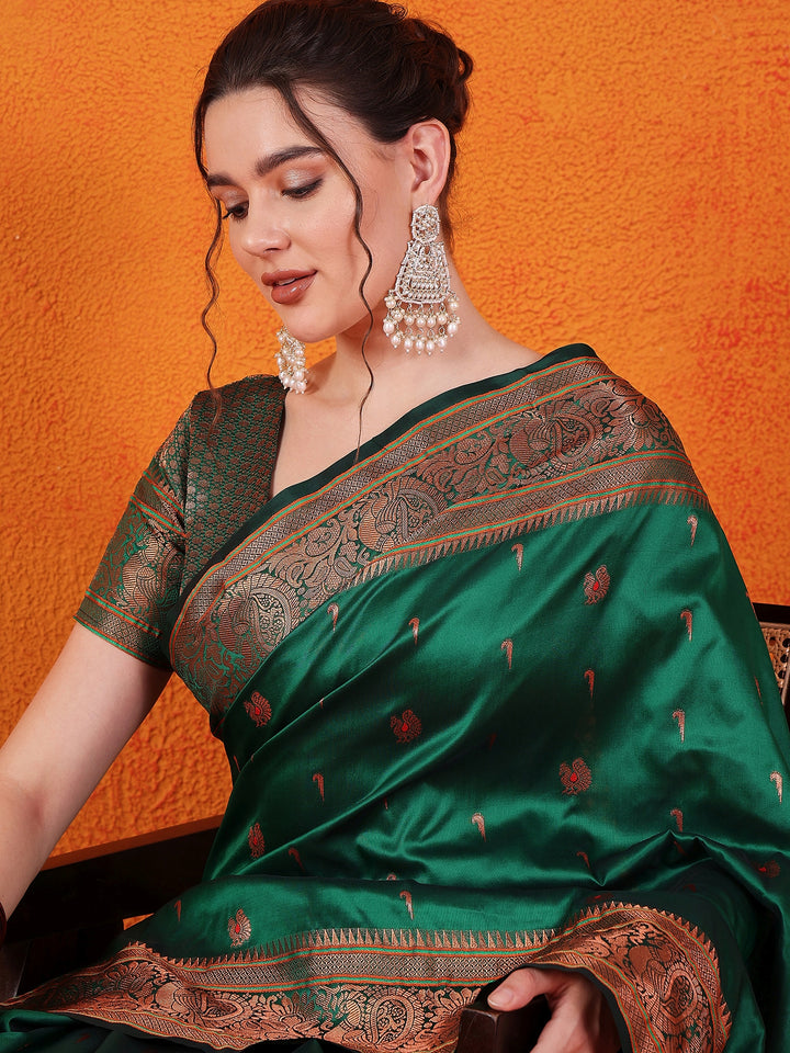 Majestic Paithani Silk In Green