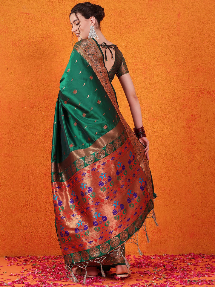 Majestic Paithani Silk In Green