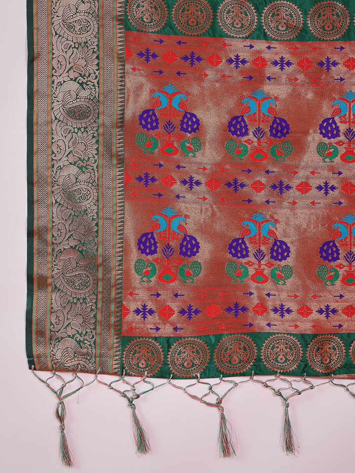 Majestic Paithani Silk In Green