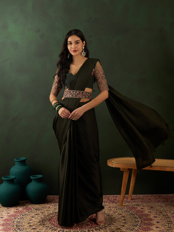 Green Belt Sari For Wedding