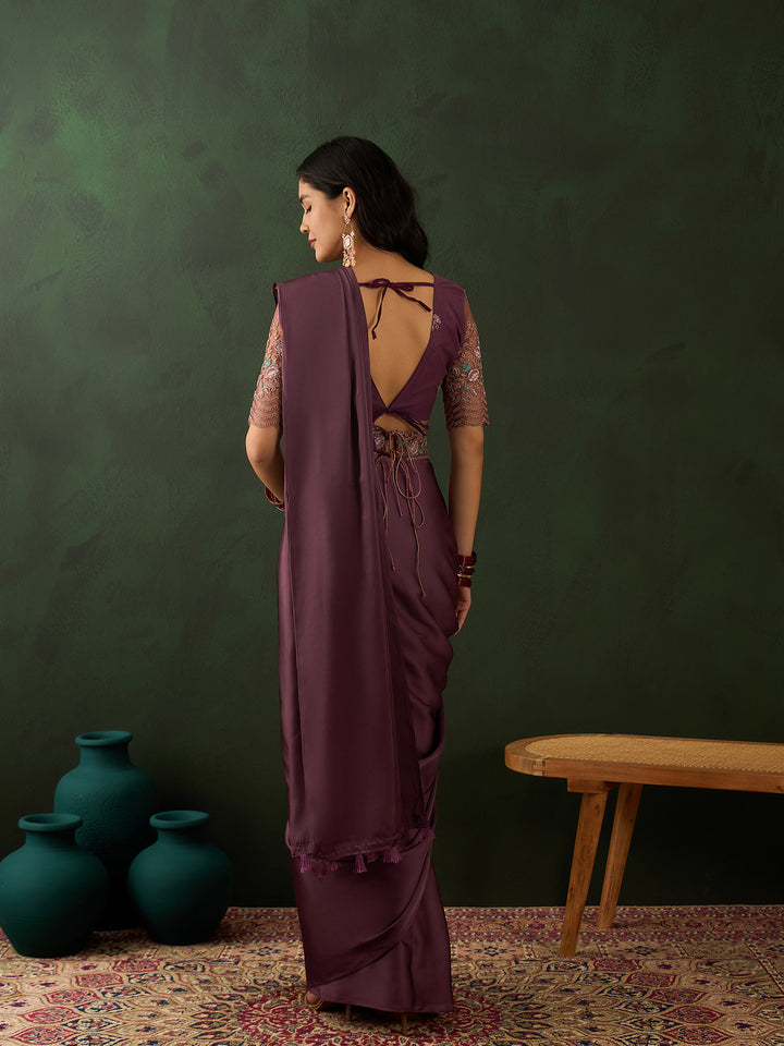 Pink Belt Sari For Wedding