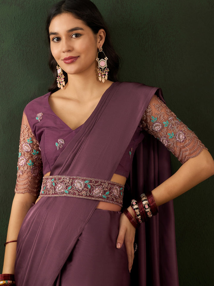 Pink Belt Sari For Wedding
