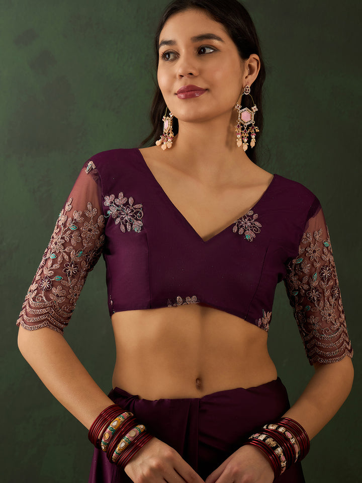 Purple Belt Sari For Wedding