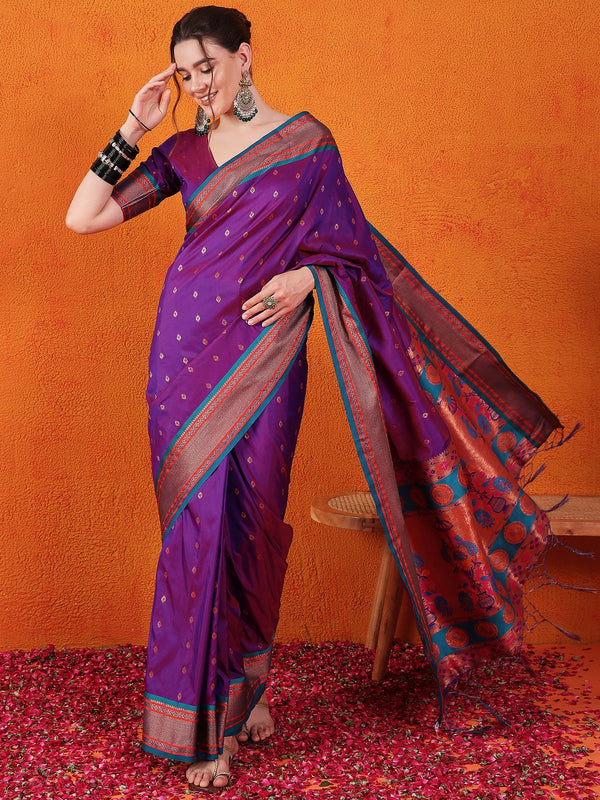 Regal Paithani Artistry In Purple