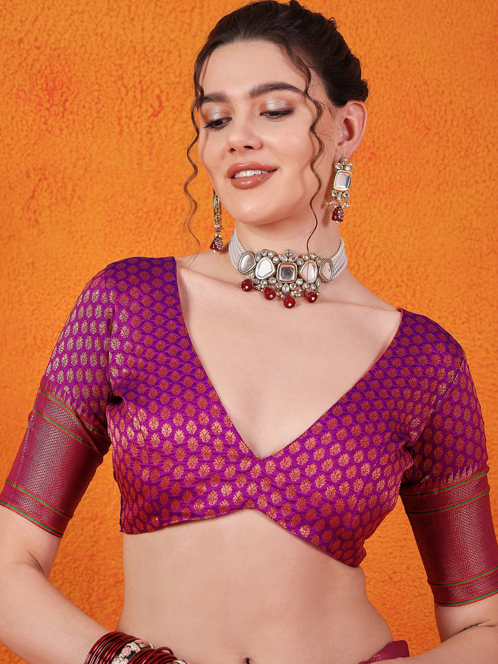 Radiant Paithani Design In Purple