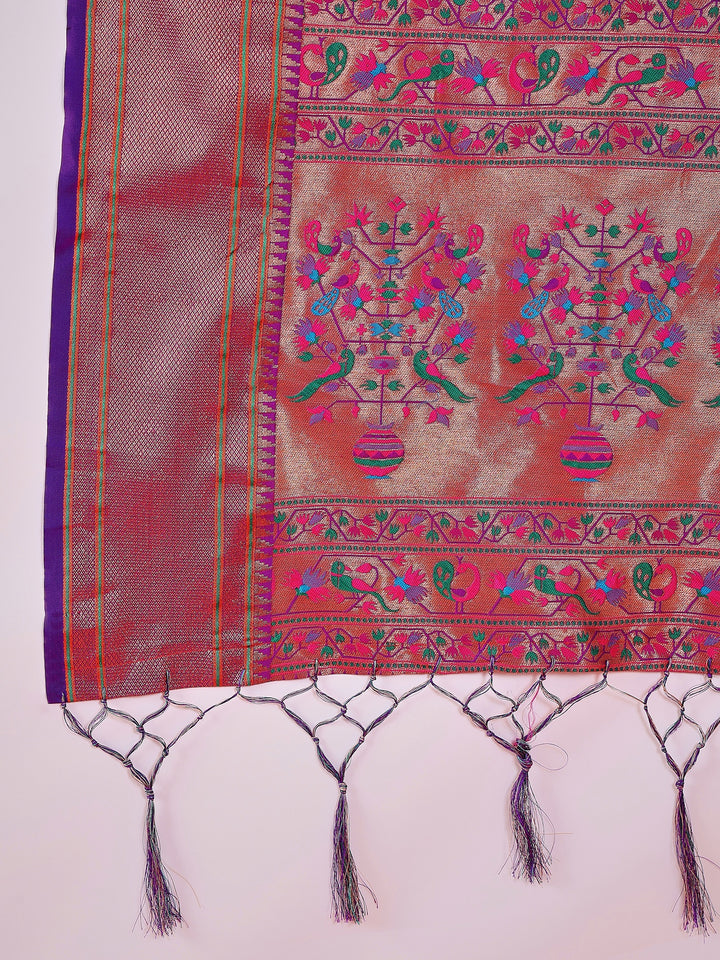 Radiant Paithani Design In Purple