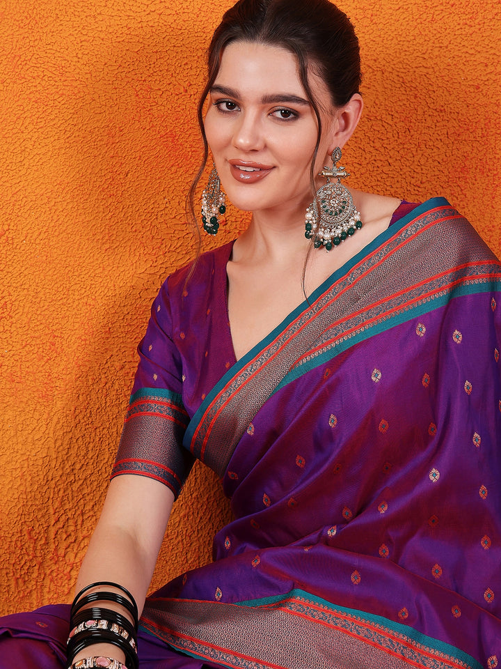 Regal Paithani Artistry In Purple