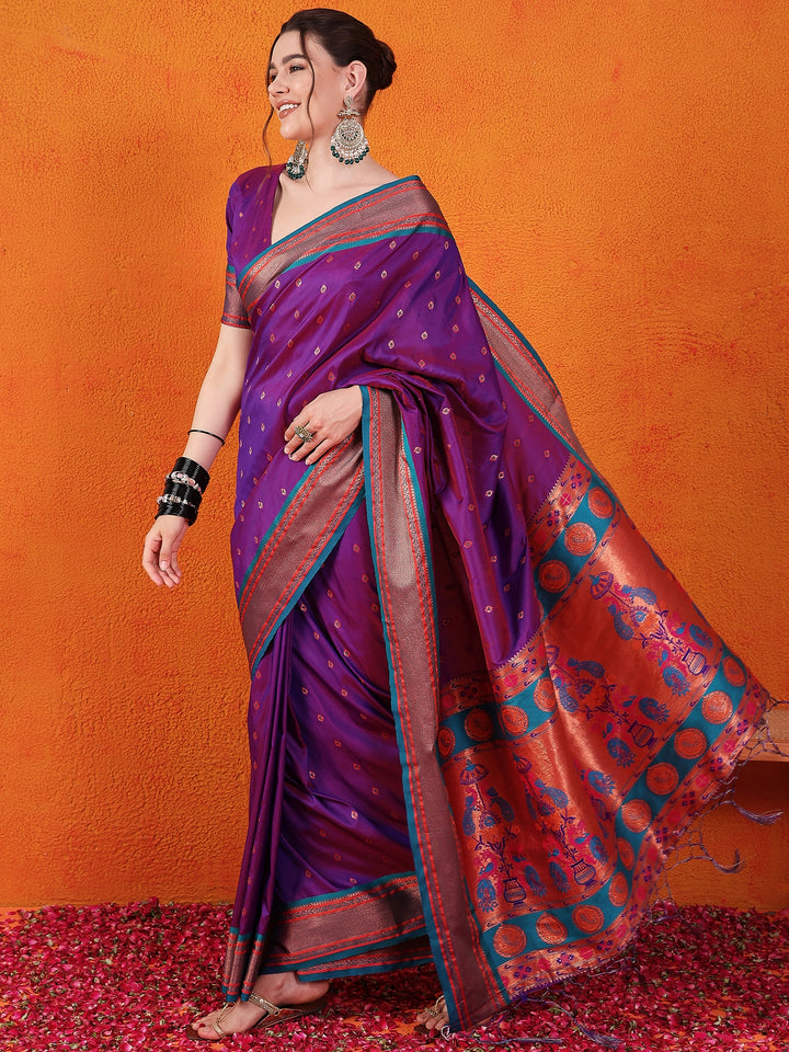 Regal Paithani Artistry In Purple