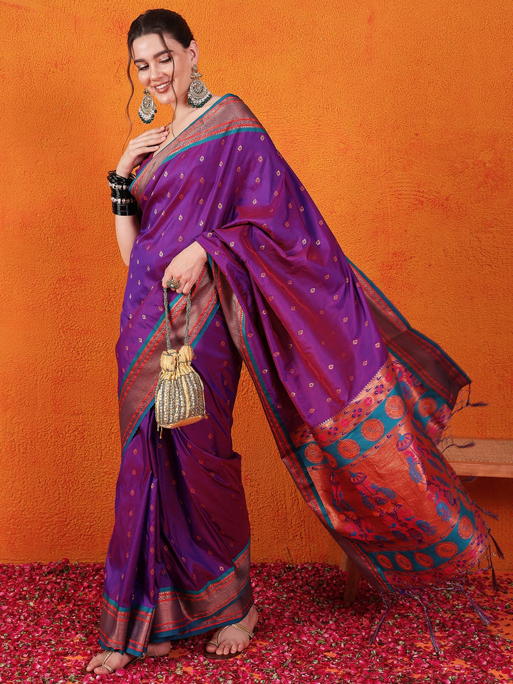 Regal Paithani Artistry In Purple