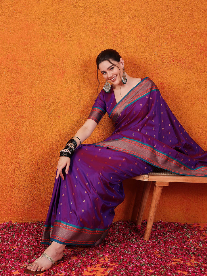 Regal Paithani Artistry In Purple