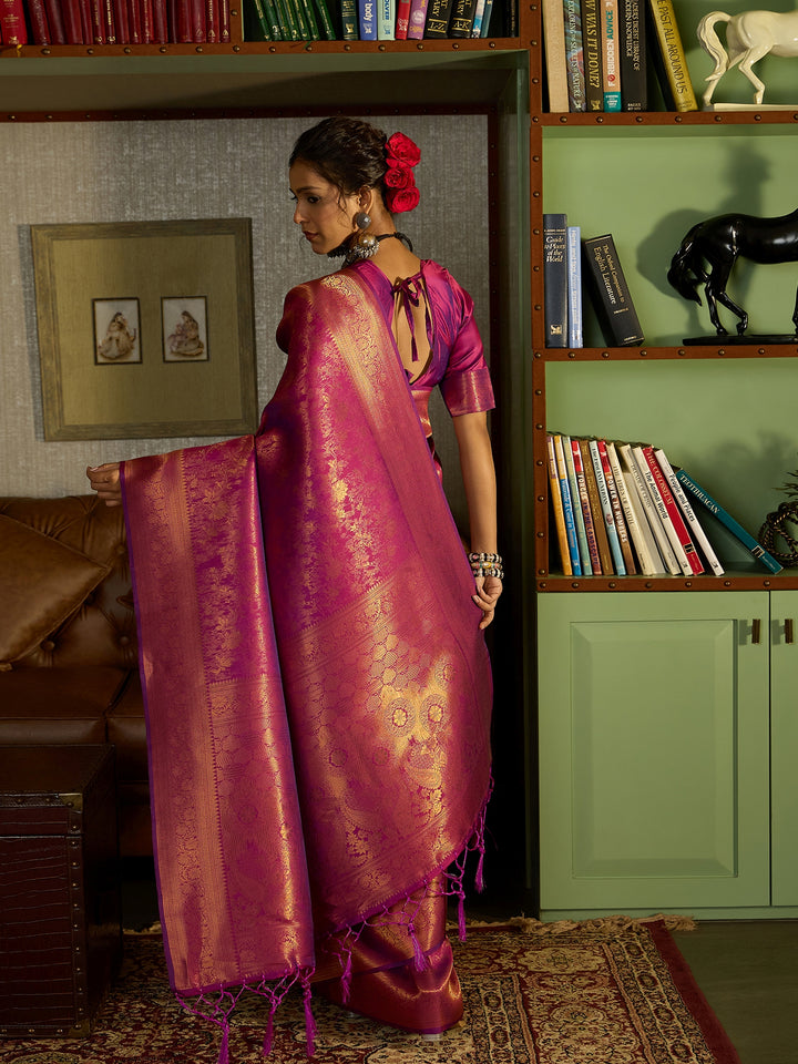 Soft Purple Banarasi Silk Saree