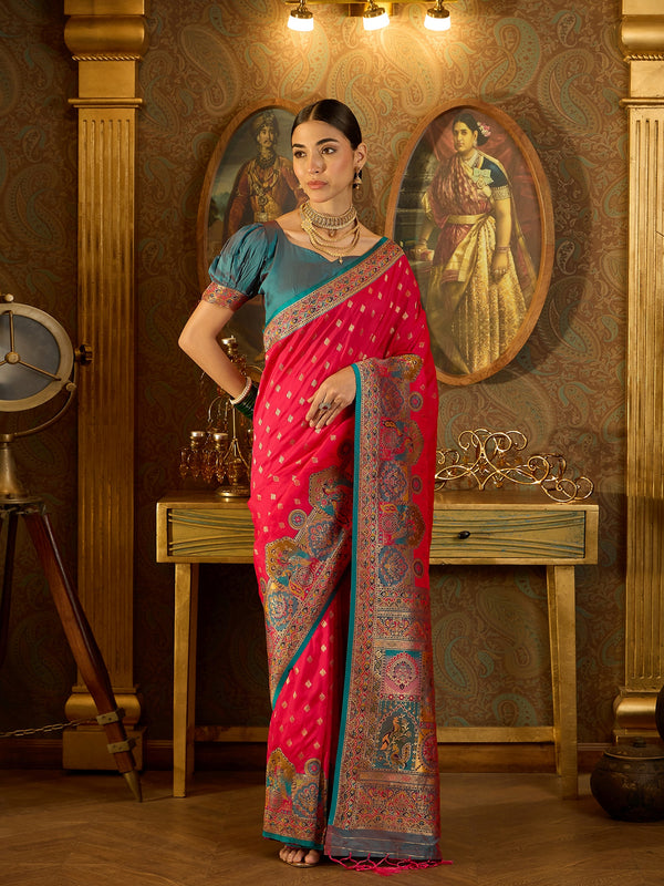 Timeless Pink Banarasi Satin Saree