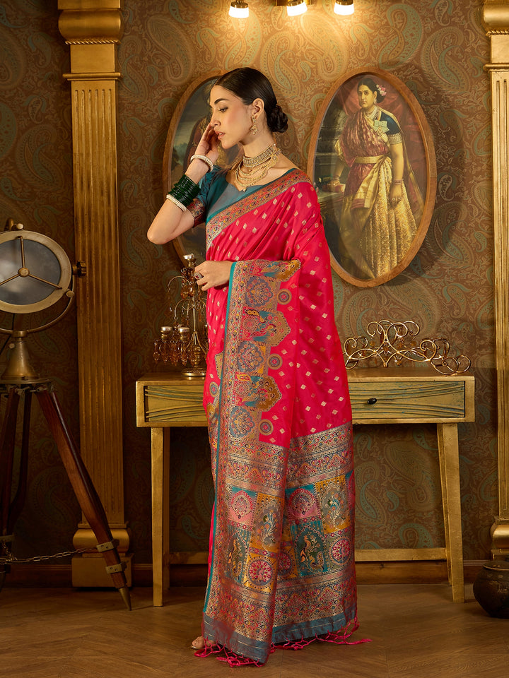 Timeless Pink Banarasi Satin Saree