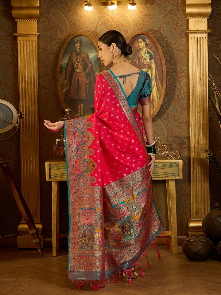 Timeless Pink Banarasi Satin Saree